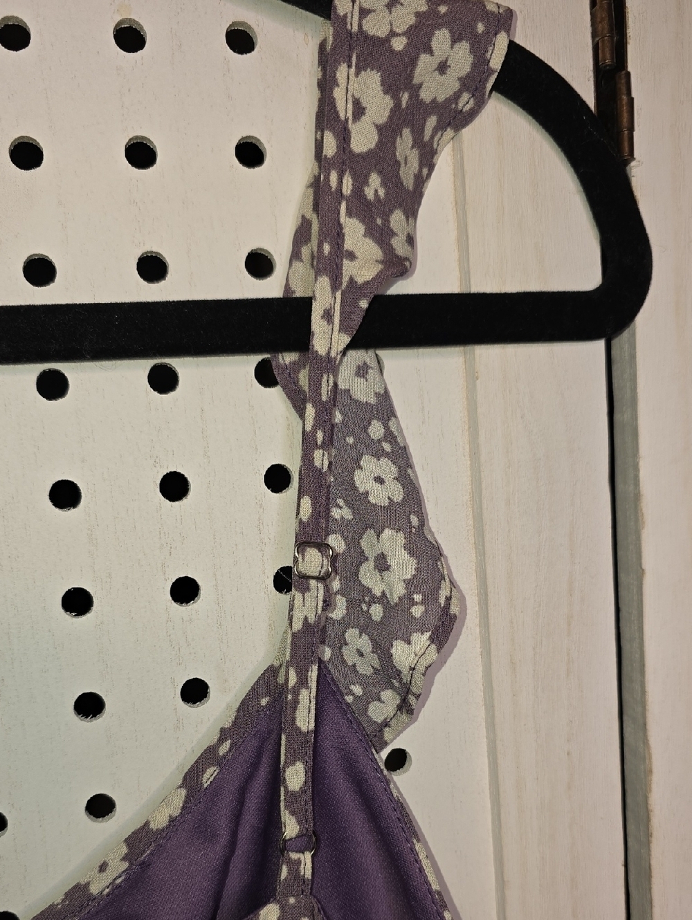 Pink Lily Lavender Floral Ruffle Mini Dress Large - Picture 7 of 8